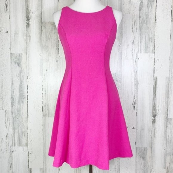 Eliza J Neon Pink Sleeveless Fit & Flare Dress